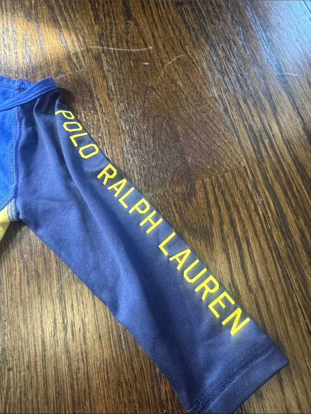 Ralph Lauren Blue & Yellow Boys Rash Guard Swim Set